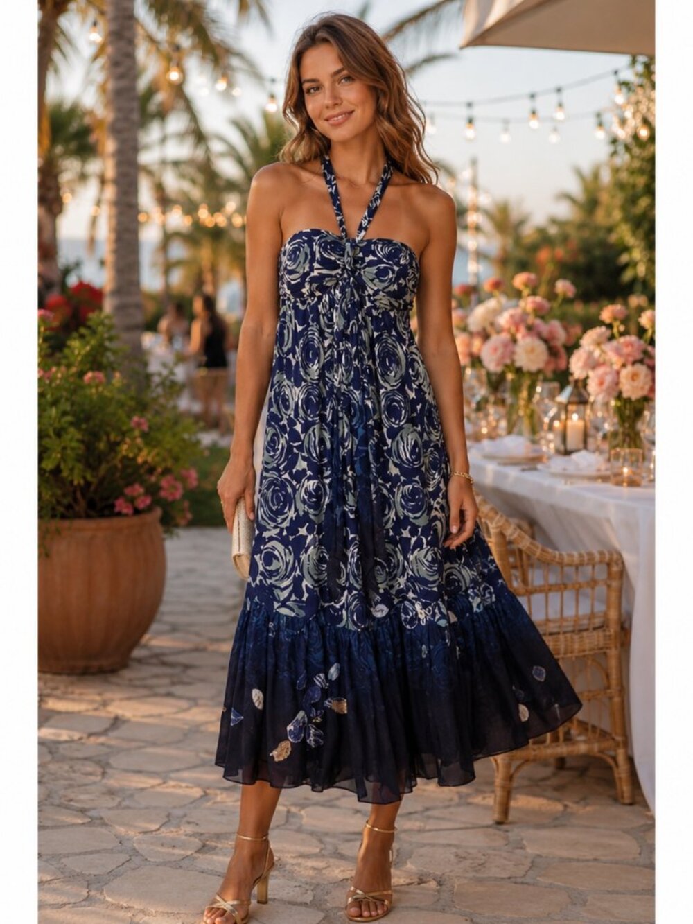 Rebecca Taylor Silk Embellished Sequins Lined Hulter Midi Dress Size 6 - Picture 1 of 11
